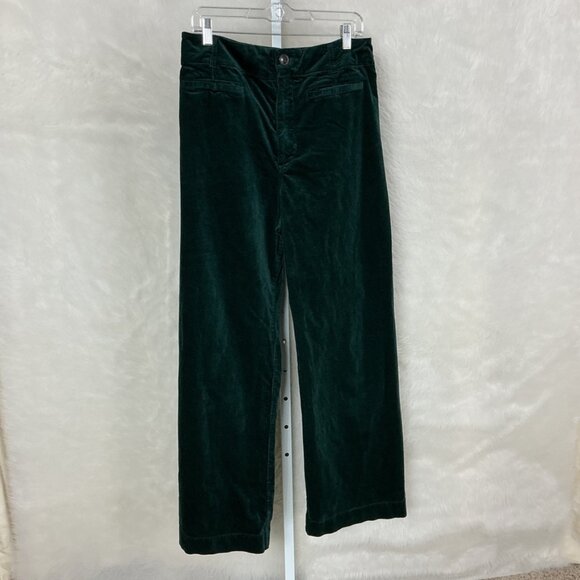 Maeve By Anthropologie Green Corduroy The Colette Wide Leg Pants 32 - Picture 1 of 5